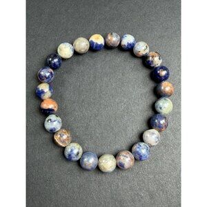 Natural Sodalite Stretch Bracelet 9mm Beads Stone Crystal 6.75" Healing